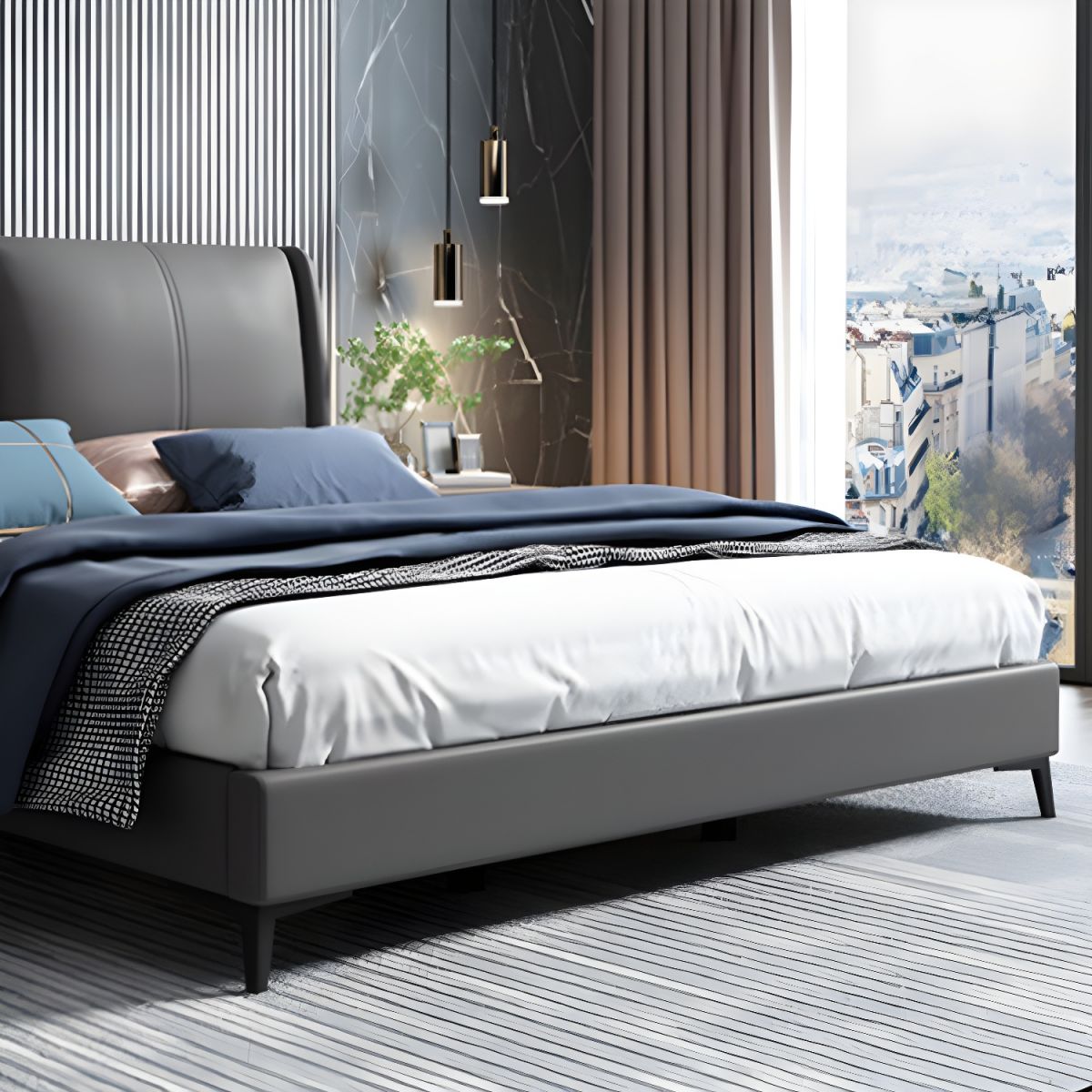 SnuggleSoft Premium Foam Upholstered Bed