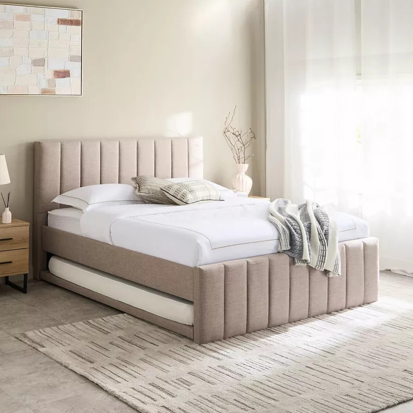 Neatly made bed