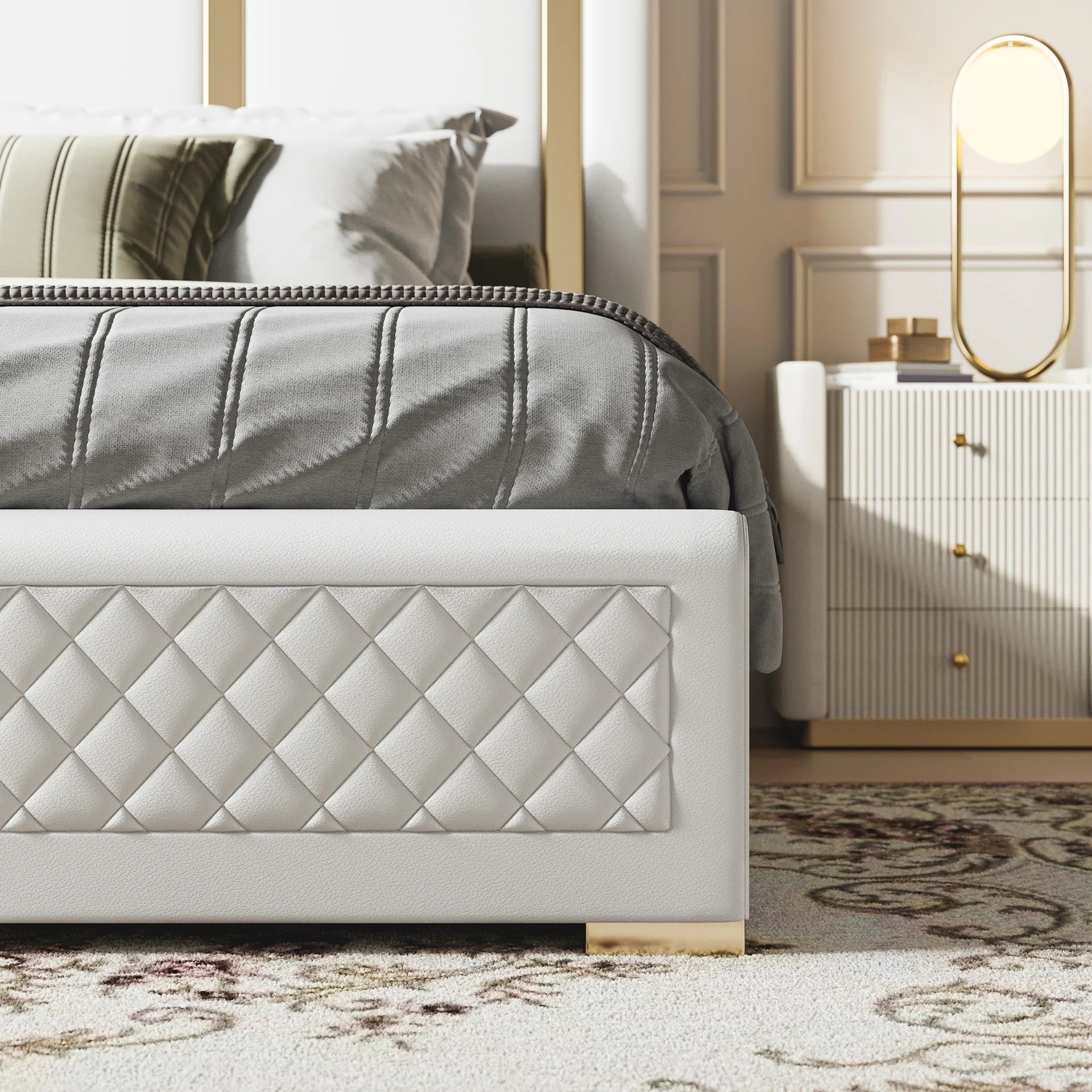 Obsidian Crown Wingback Bed
