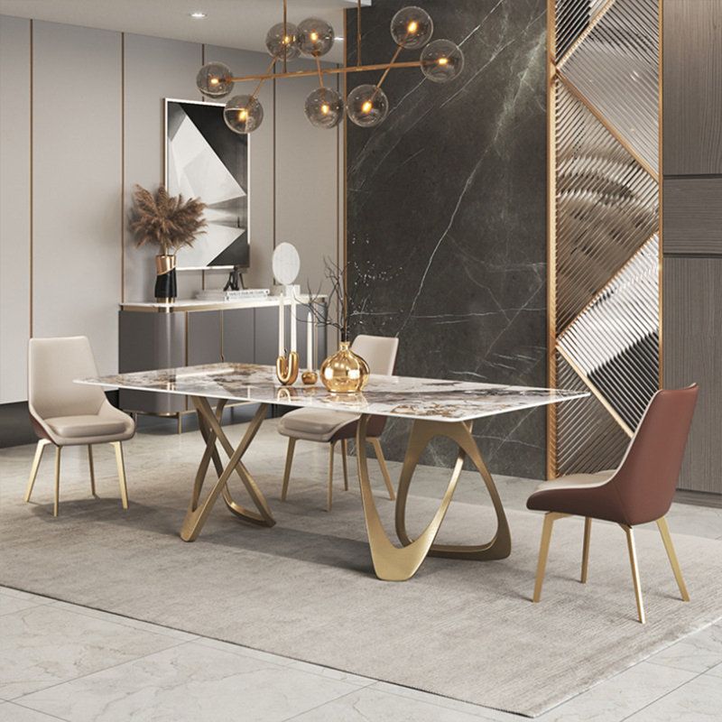 Imperial Gold Loop Marble Dining Table