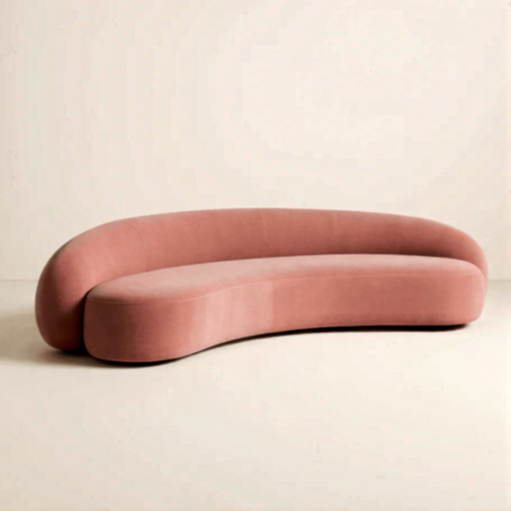 Blush Wave Curve Sofa
