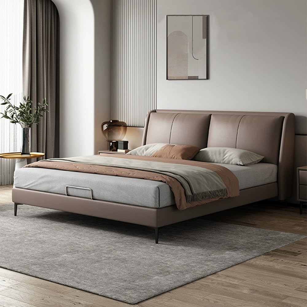 Modena Classic Italian Leather Upholstered Bed