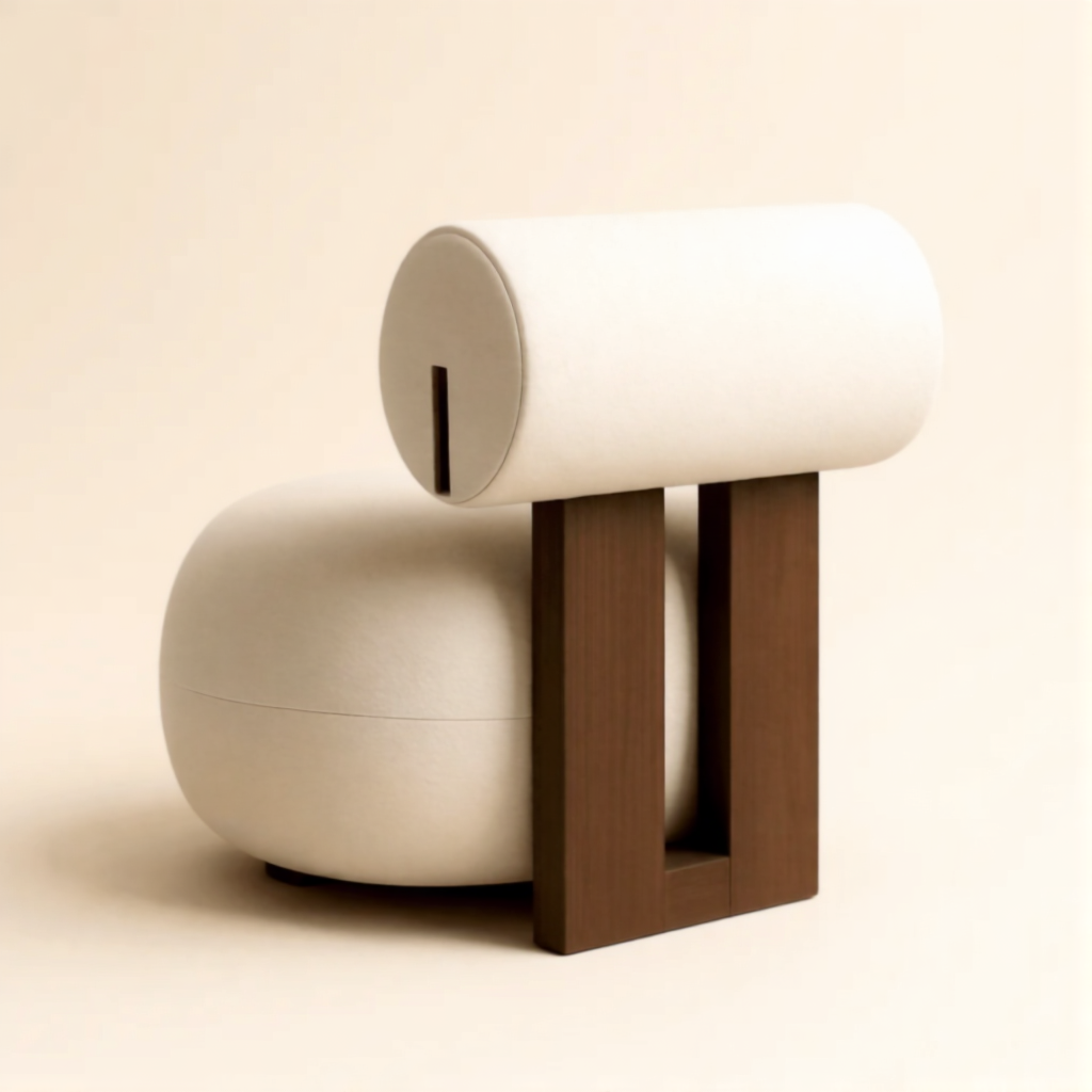 Cylinder-Back Minimalist Accent Chair