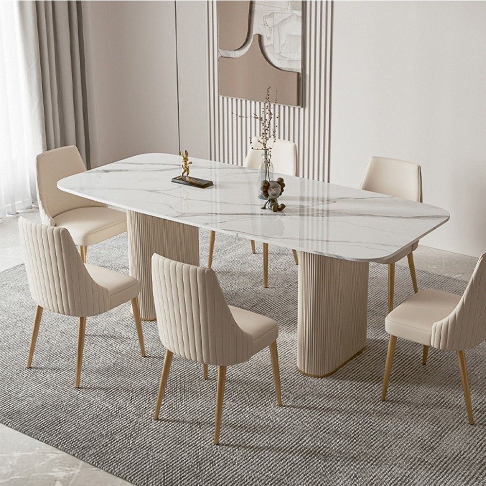 Celestia Fluted Marble Dining Table