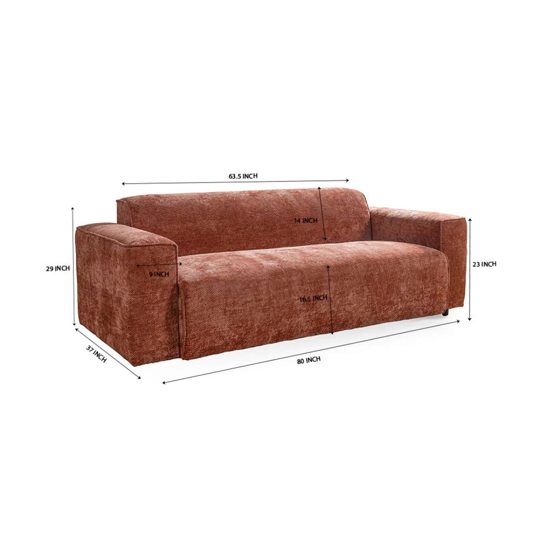 Aurelia Sage Plush 3 Seater Sofa