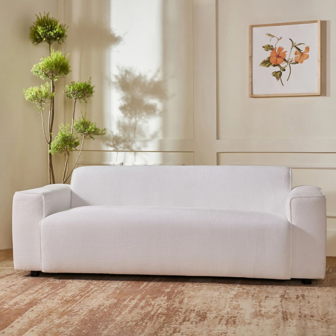 Aurelia Sage Plush 3 Seater Sofa
