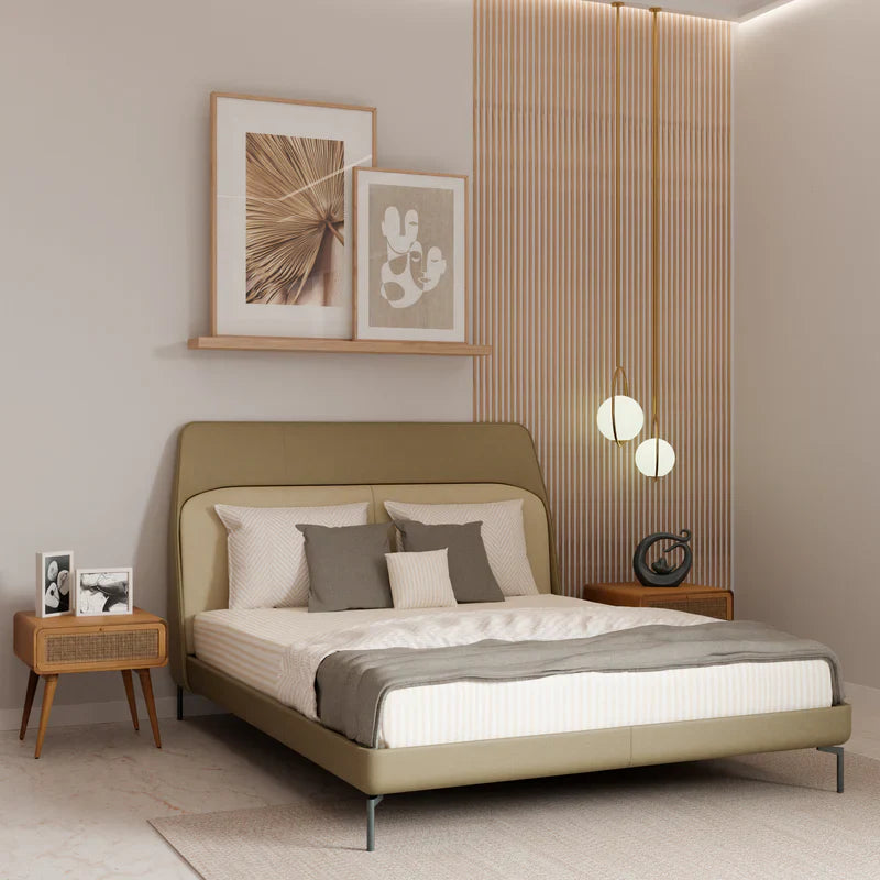 Modern bedroom with a bed, nightstands 9