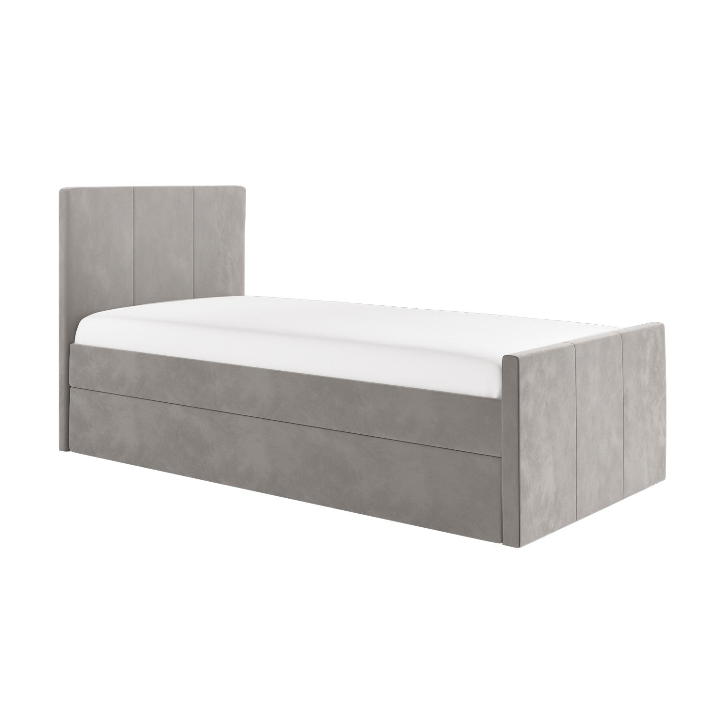 Gray wooden bed frame