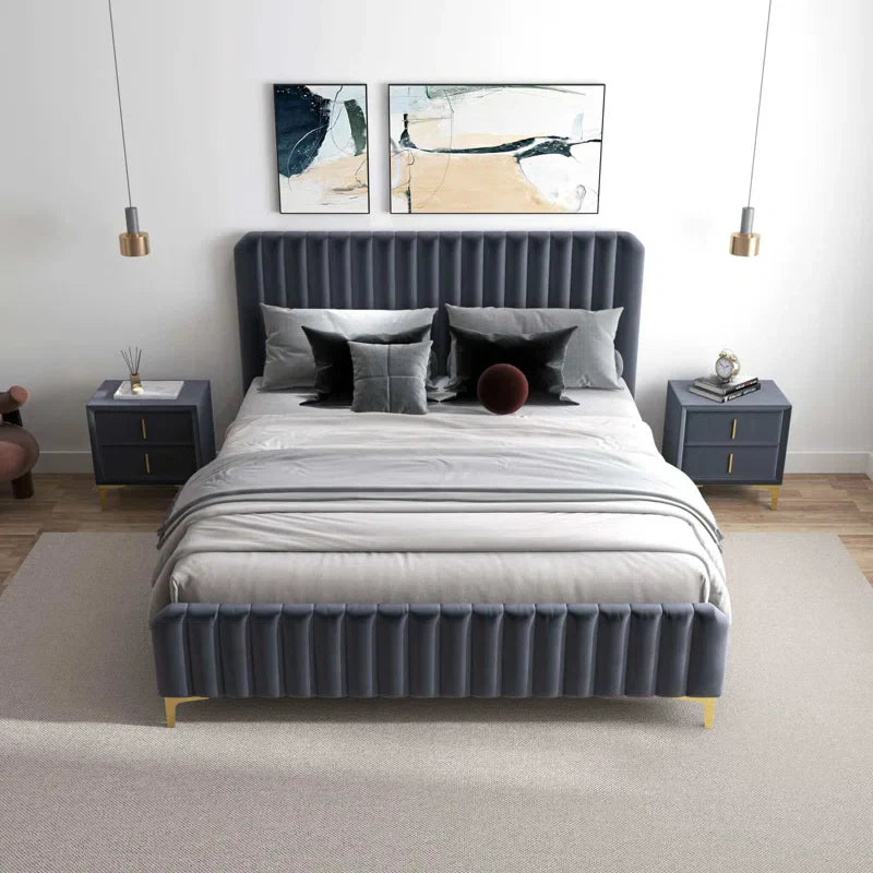 MarshCloud Boucle Upholstered Bed