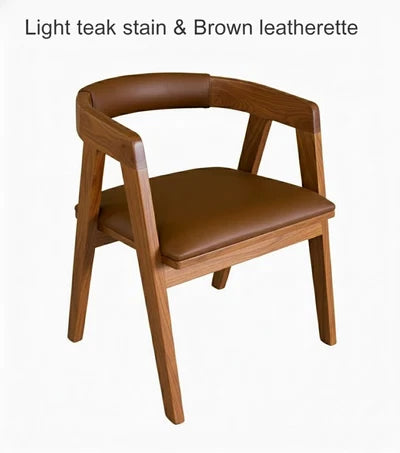 Milano Teak Wood Upholstered Restaurant Chair