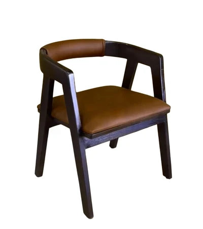 Milano Teak Wood Upholstered Restaurant Chair