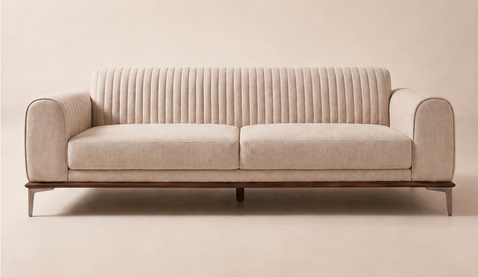 Aurelia 3 Seater Cotton Sofa in Jade Ivory