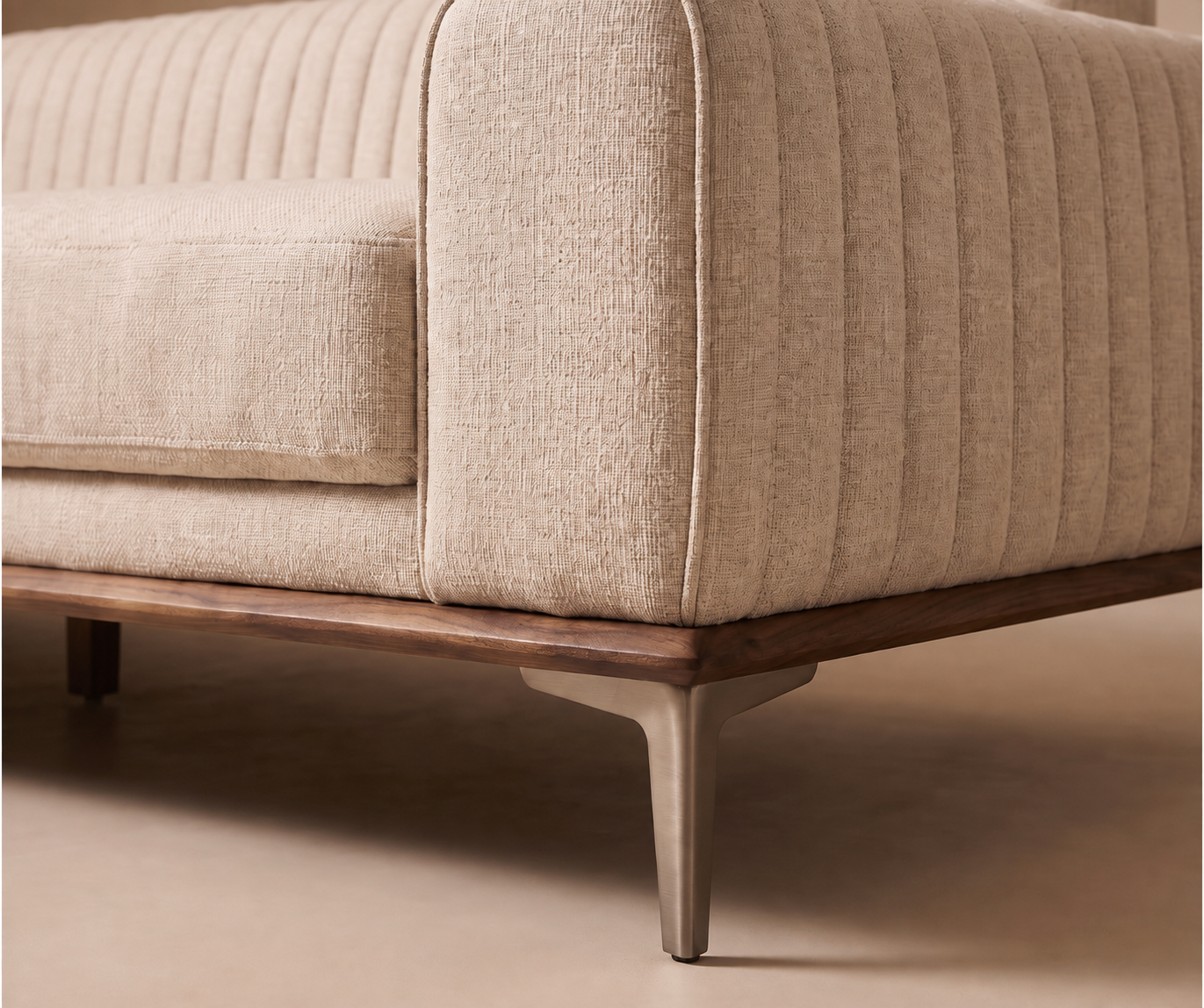 Aurelia 3 Seater Cotton Sofa in Jade Ivory