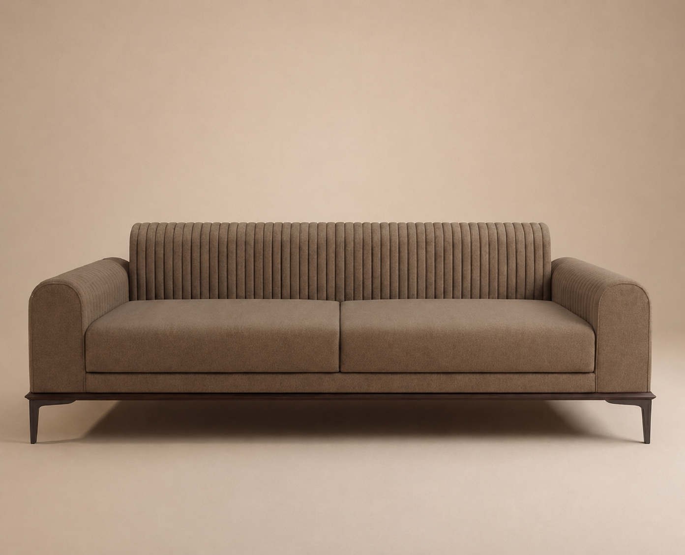 Sierra 3 Seater Cotton Sofa in Sand Brown