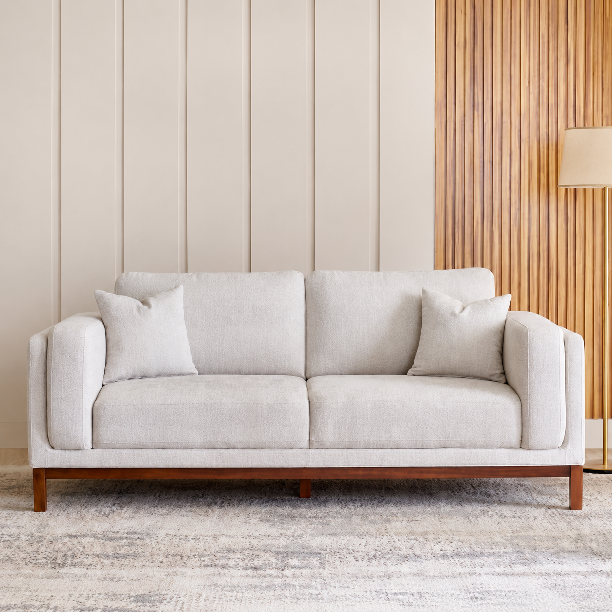 Lansbury NXT 3 Seater Fabric Sofa with Cushions - Beige
