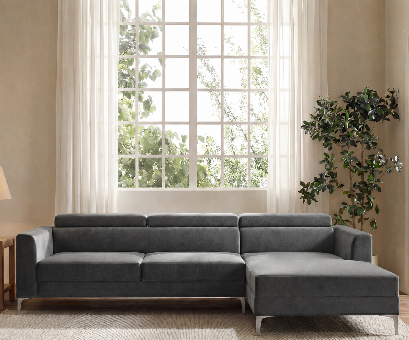 Alden L Shape Right Aligned Corner Sofa with Adjustable Headrests