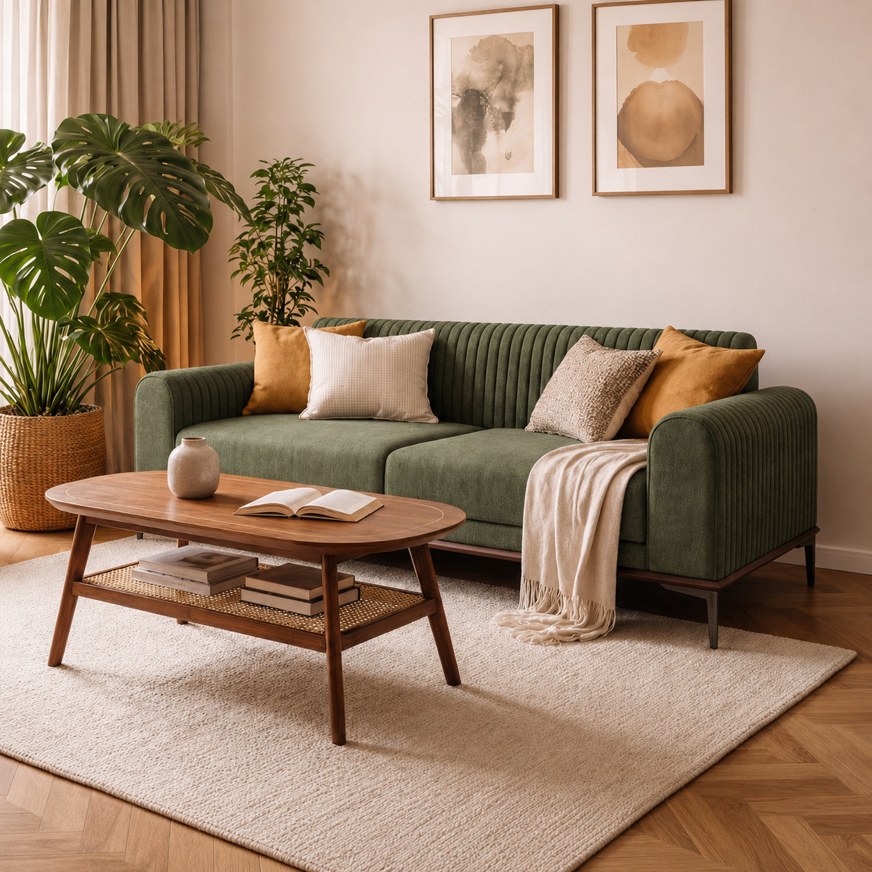 Verona 3+1+1 Seater Sofa Set – Sage Green