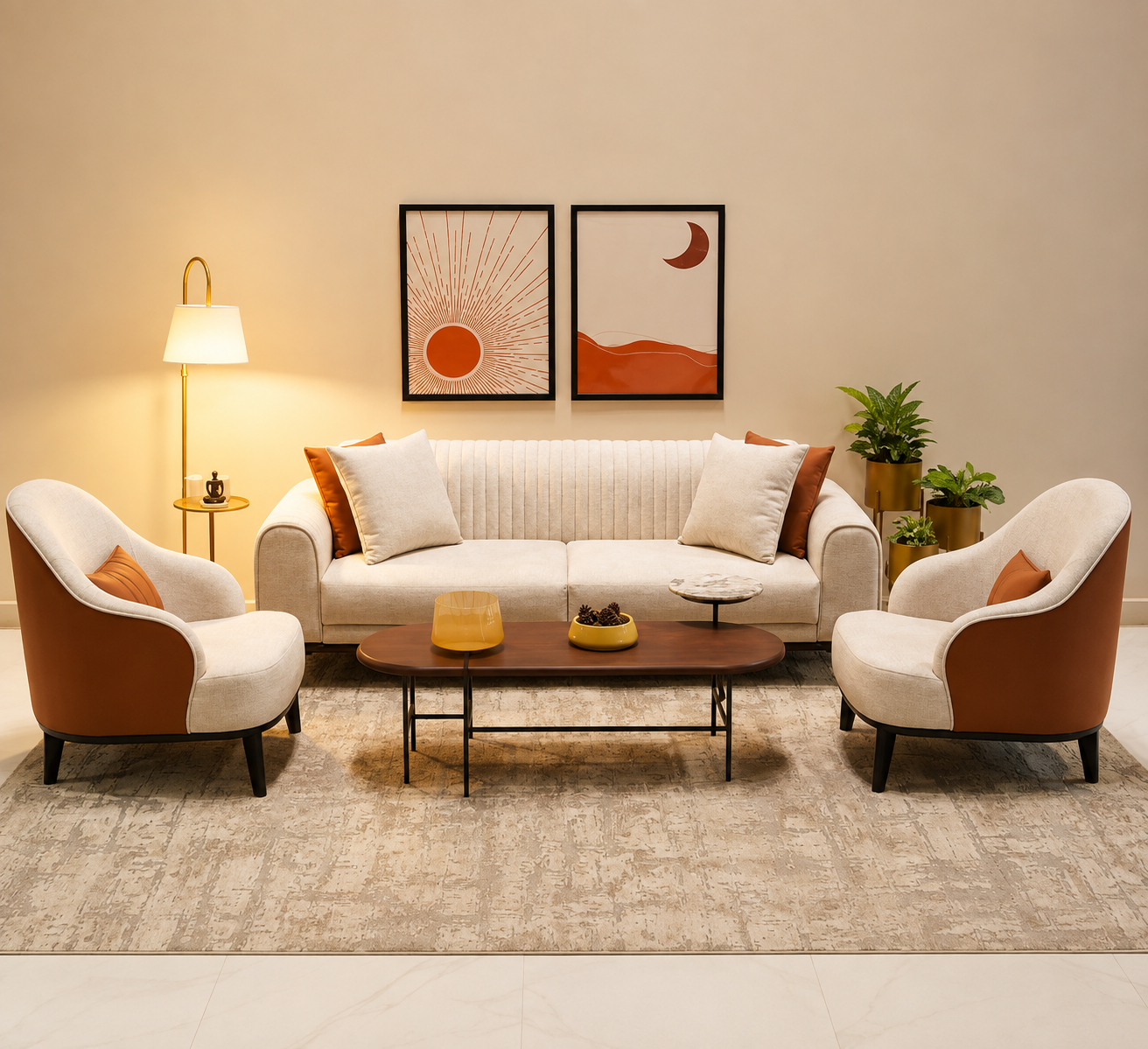 Valencia 3 Seater Sofa Set with 2 Armchairs