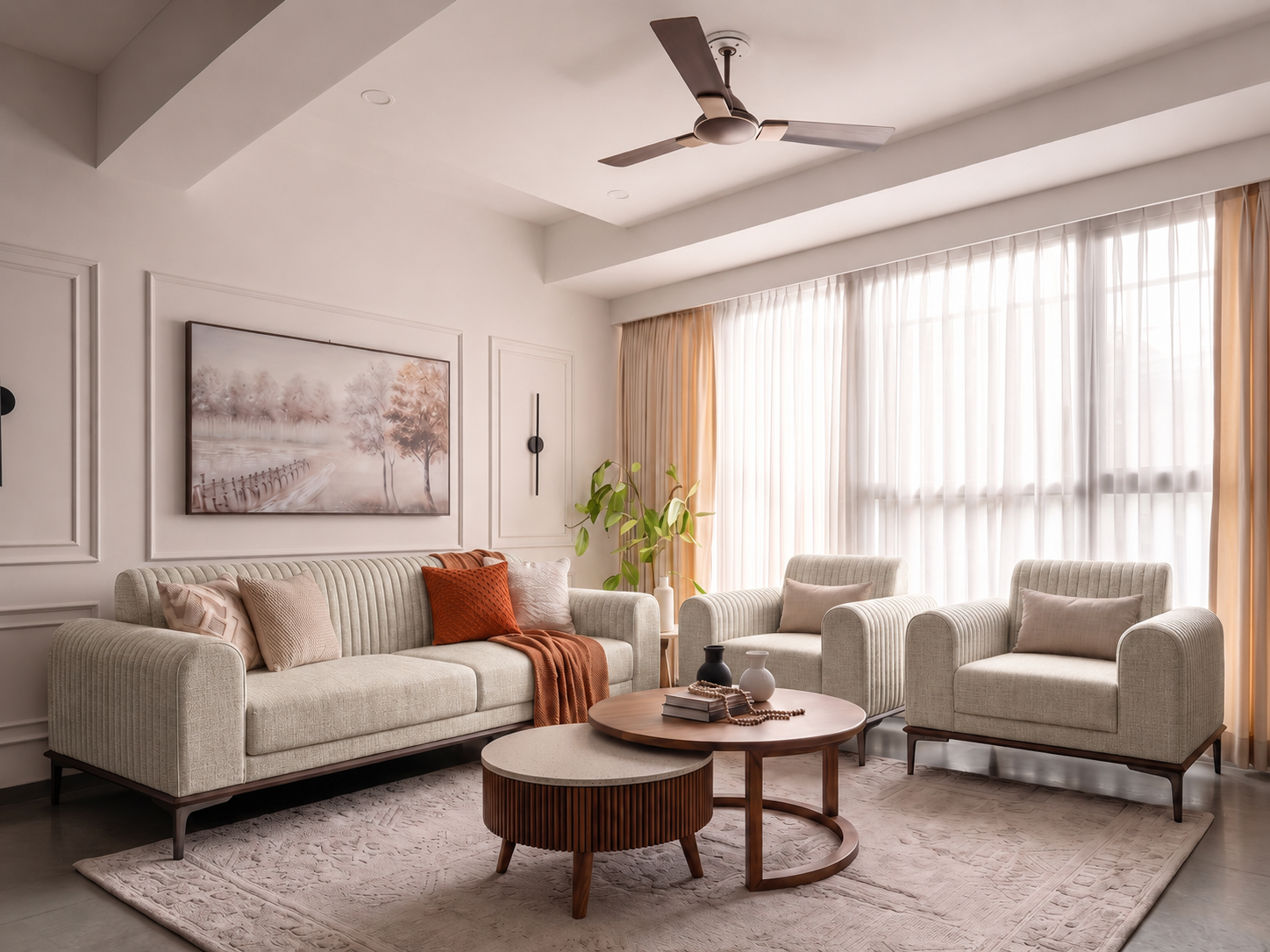 Aurelia 3+1+1 Seater Sofa Set – Jade Ivory