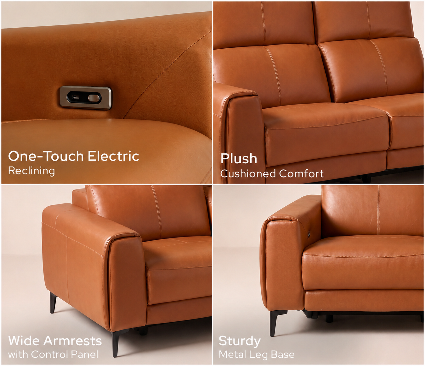 Ravello Premium Leatherette 2 Recliner Sofa Set