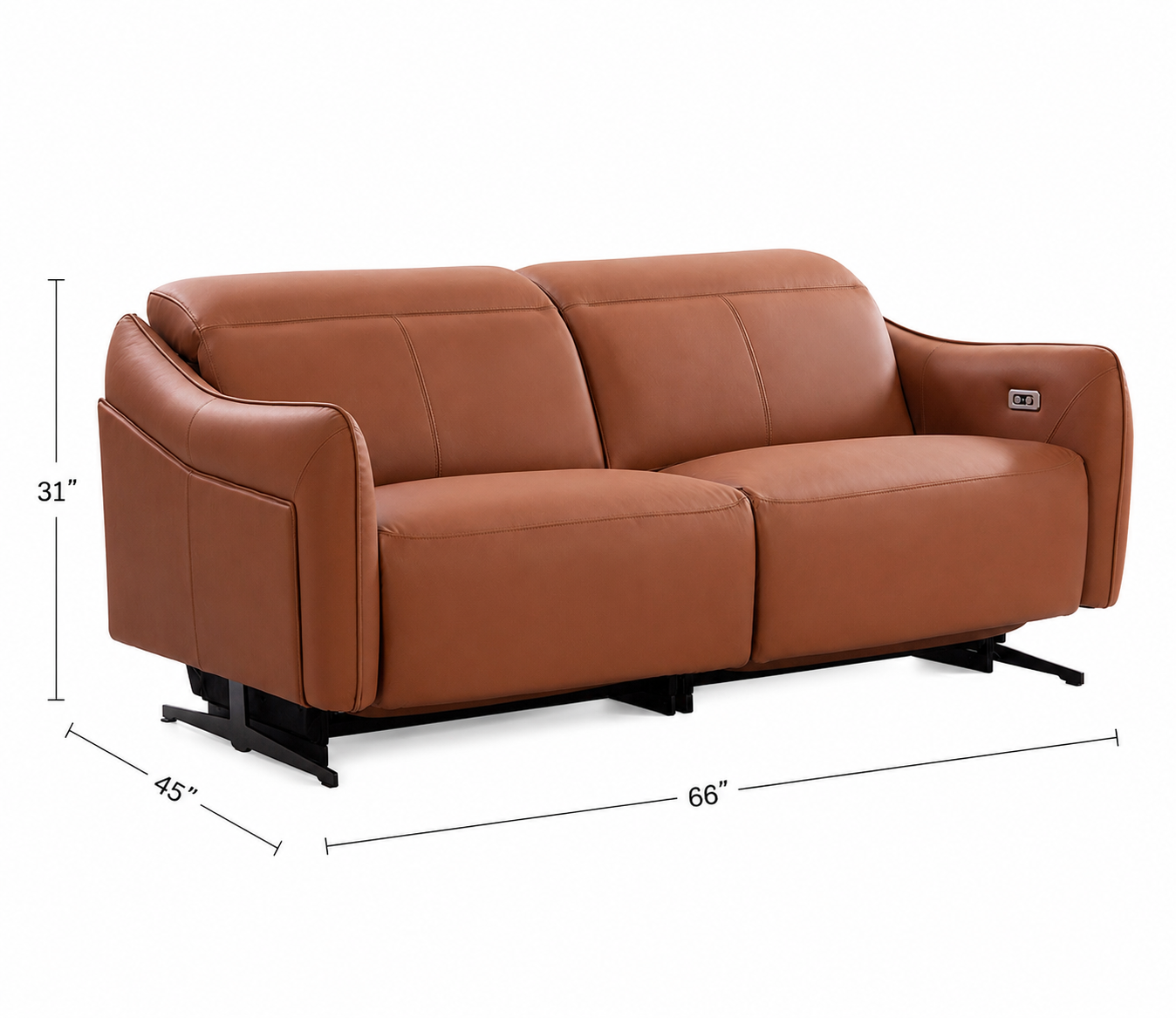 Evora Premium Dual Reclining 2-Seater Italian Leather Sofa