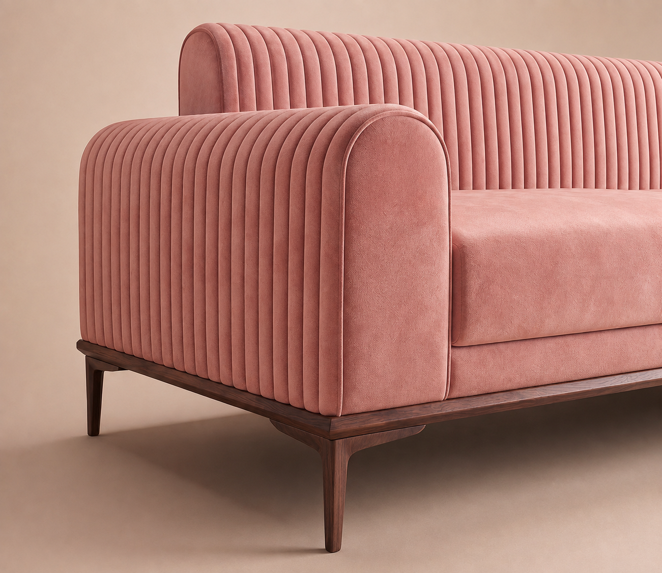 Elara Blush Channel-Tufted Designer Sofa Set