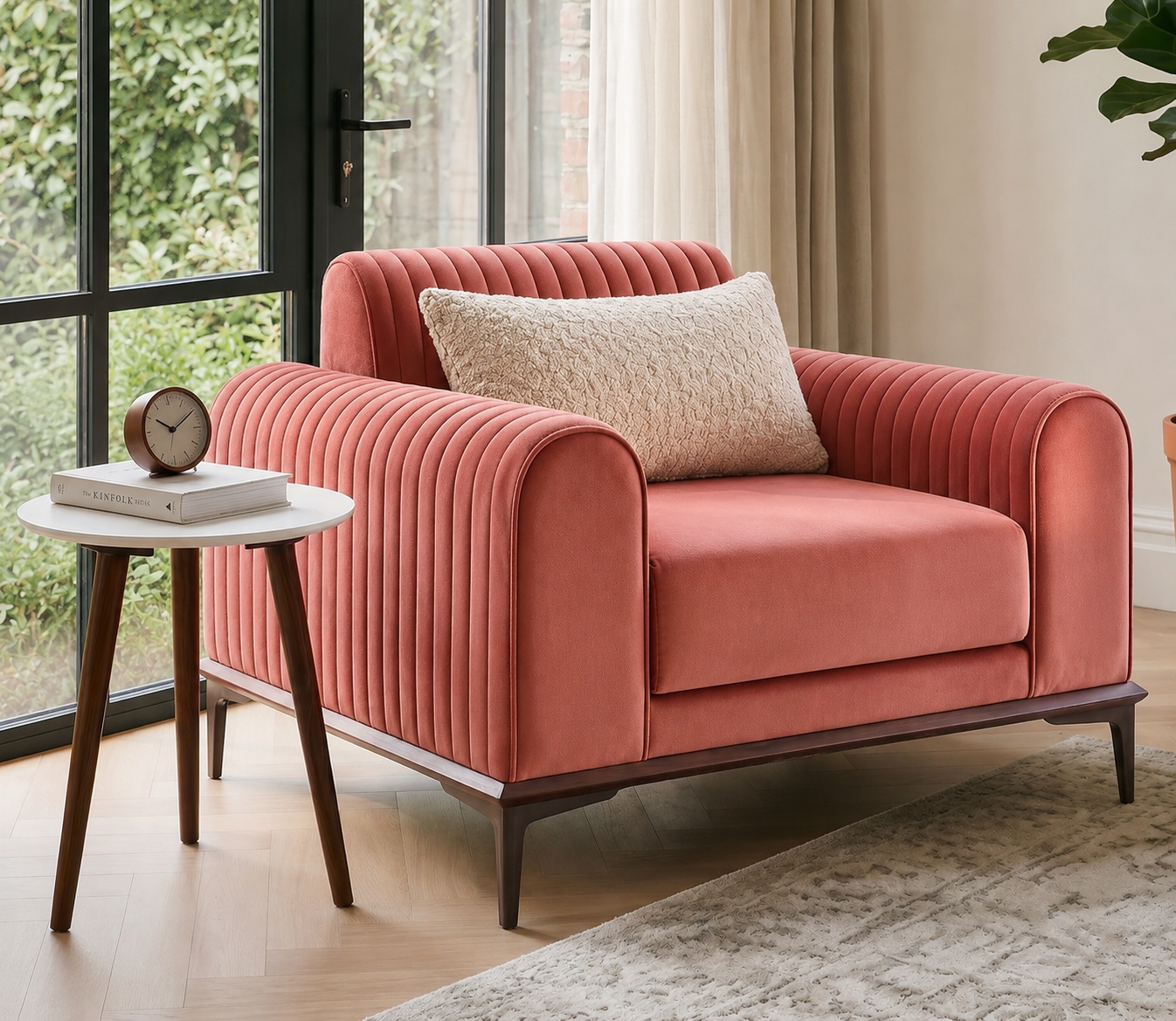 Elara Blush Channel-Tufted Designer Sofa Set