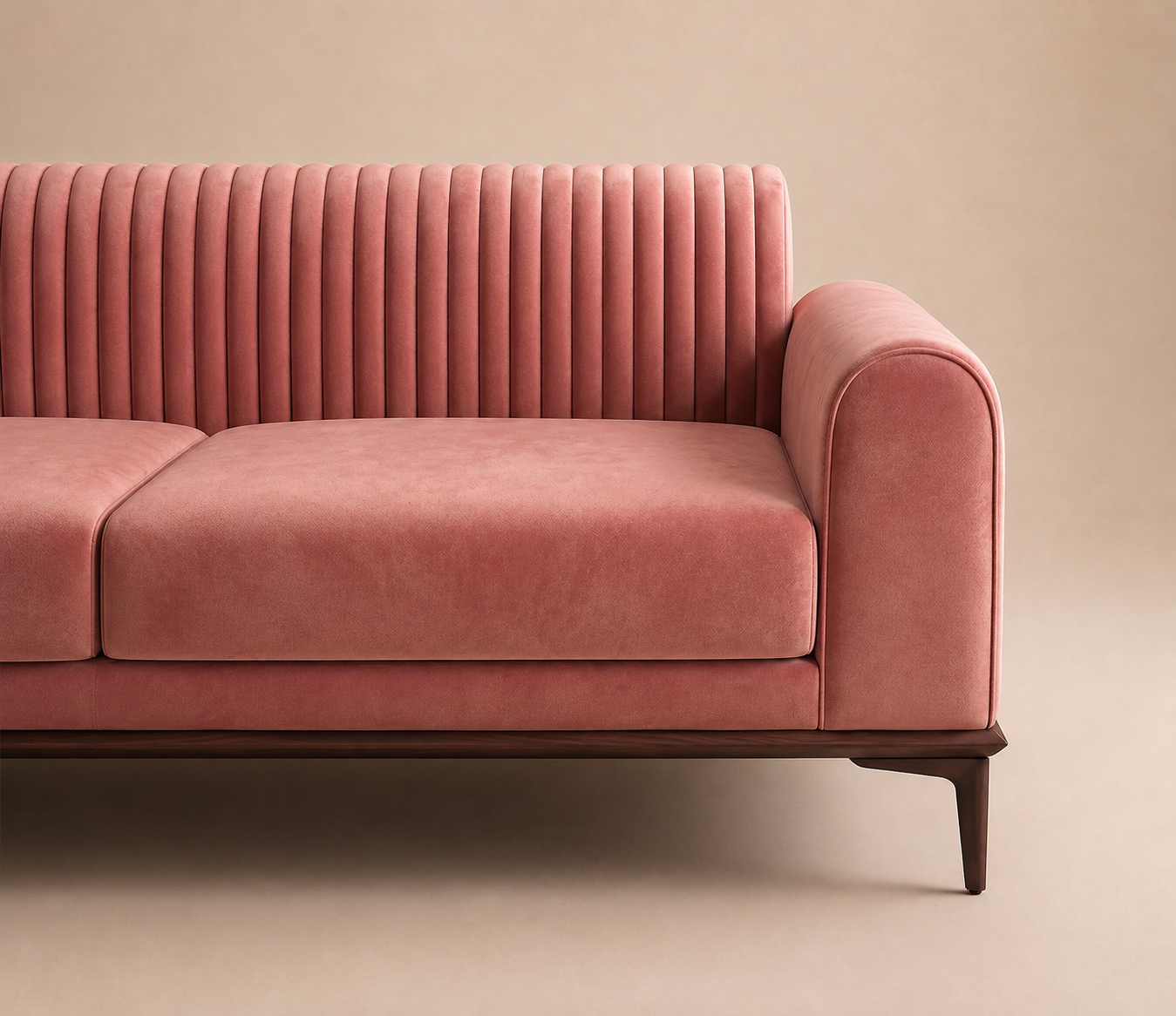 Elara Blush Channel-Tufted Designer Sofa Set