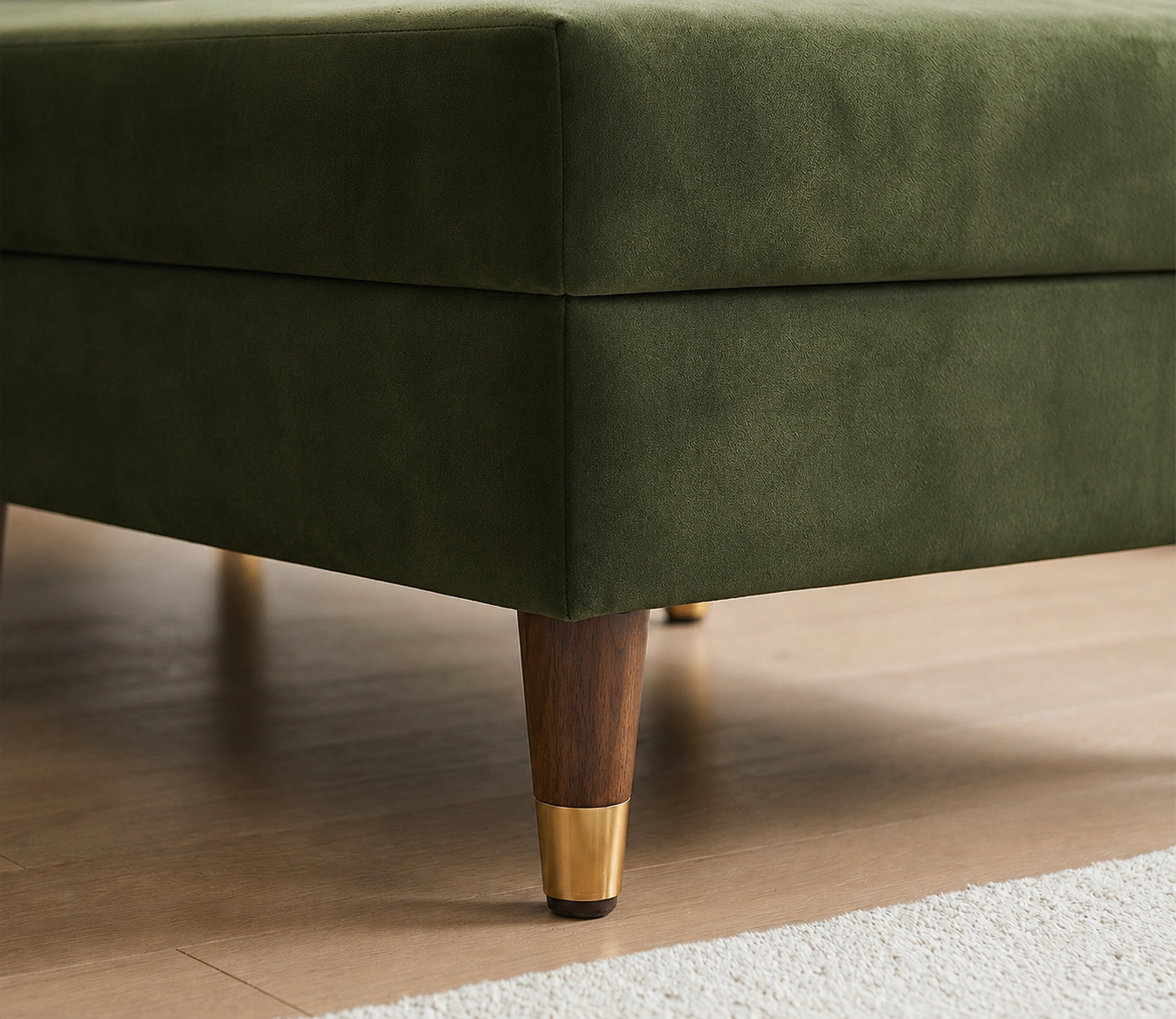 Vienna Luxe Green Sofa with Ottoman