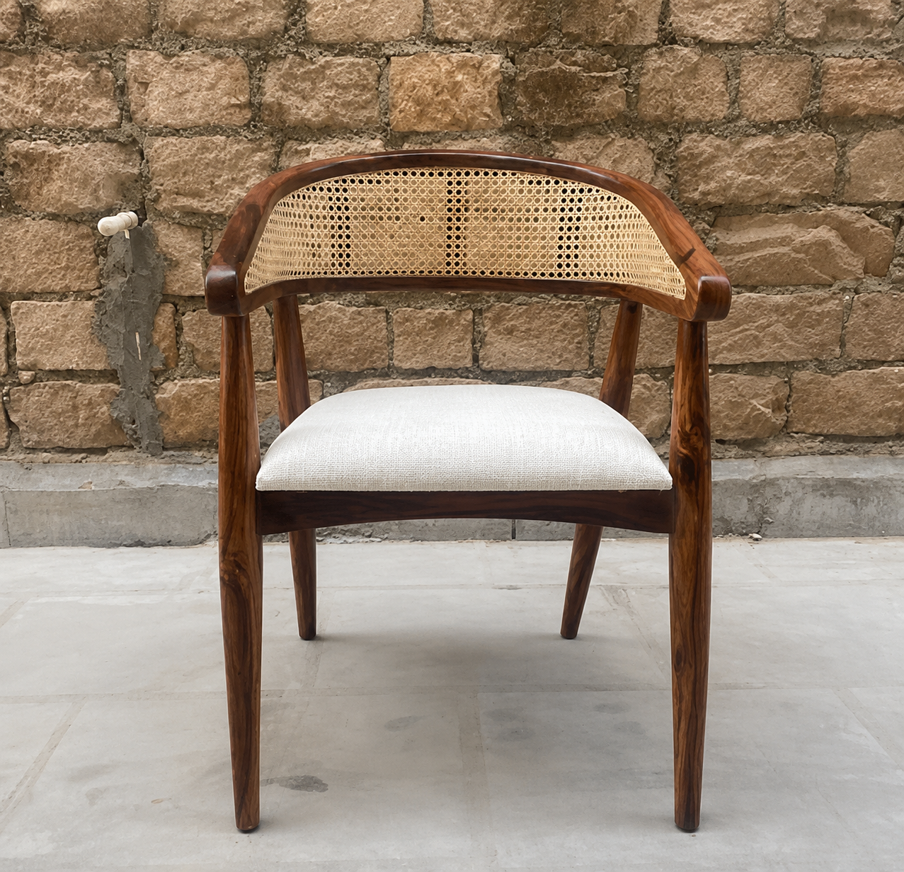 Rivano Teak Wooden Cane Armchair