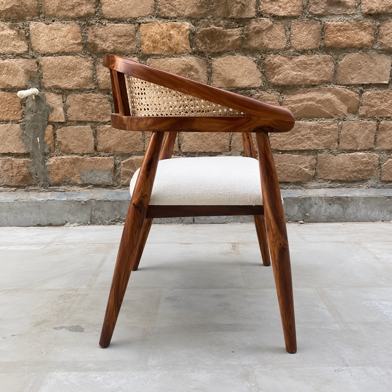 Rivano Teak Wooden Cane Armchair