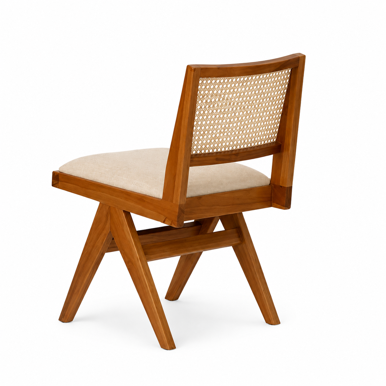Elvano Teak Wood Cane Restaurant Chair