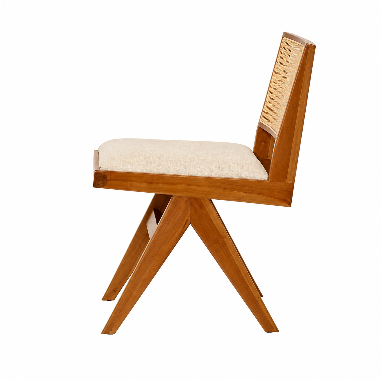 Elvano Teak Wood Cane Restaurant Chair