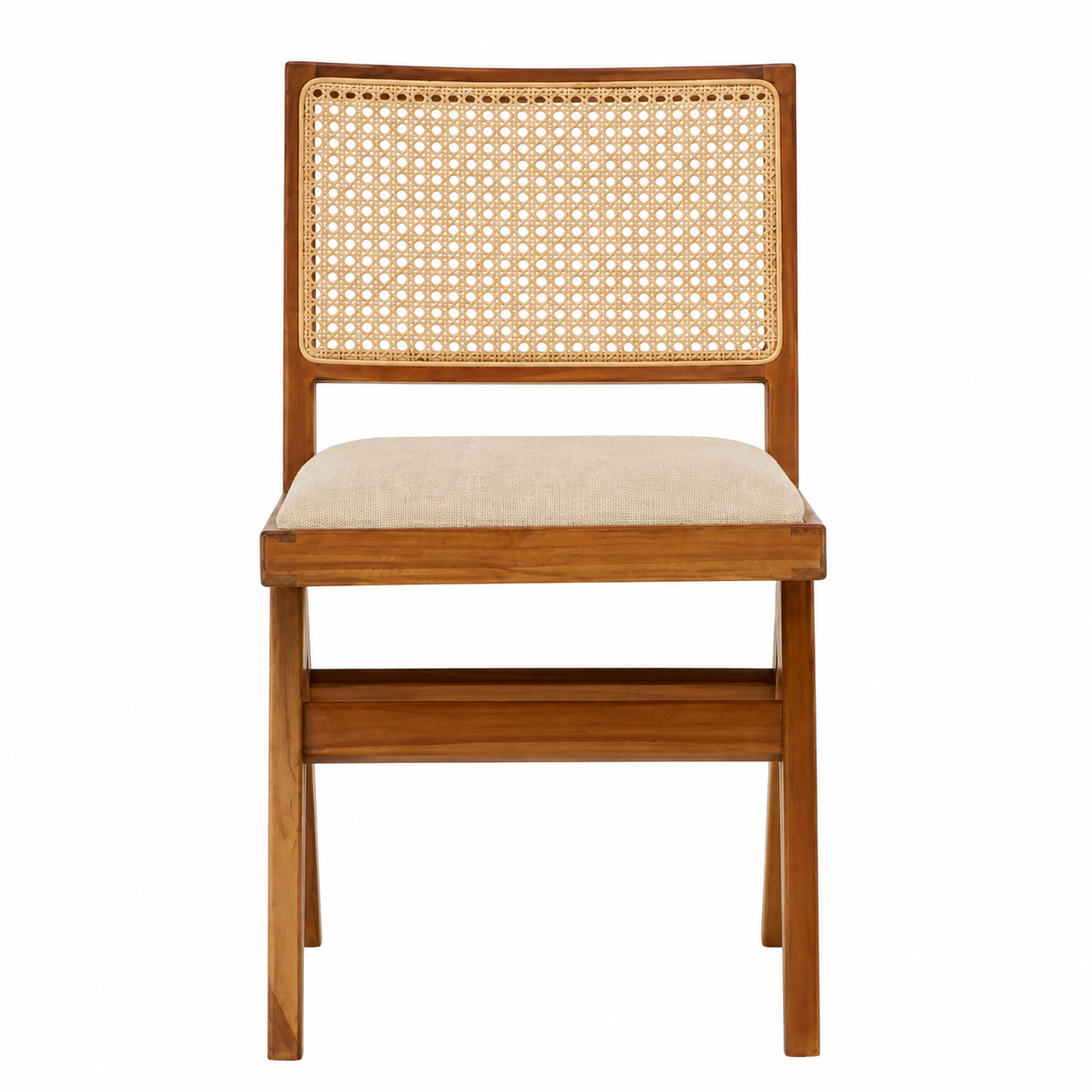 Elvano Teak Wood Cane Restaurant Chair