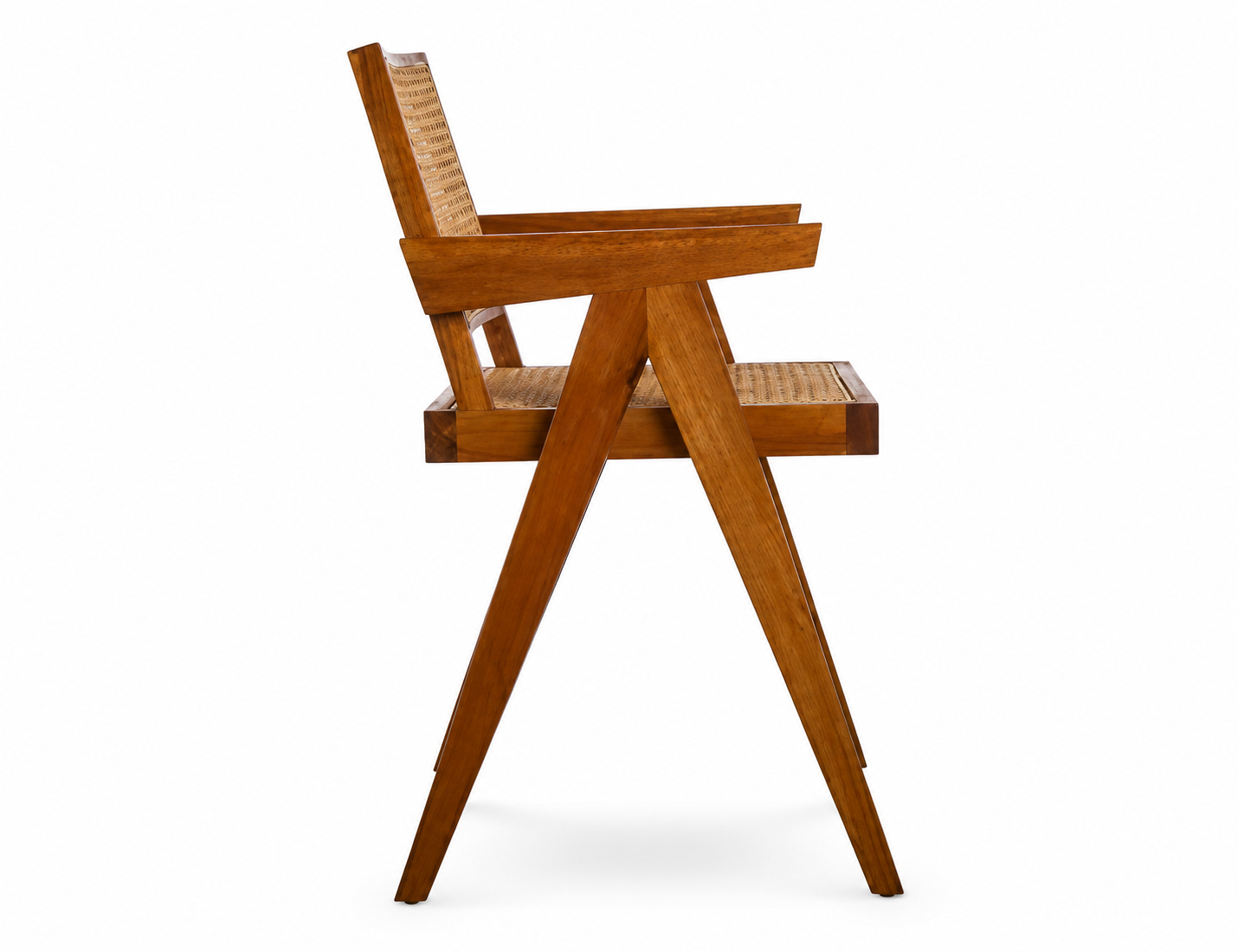 Aurelia Teak Wooden Cane Accent Chair