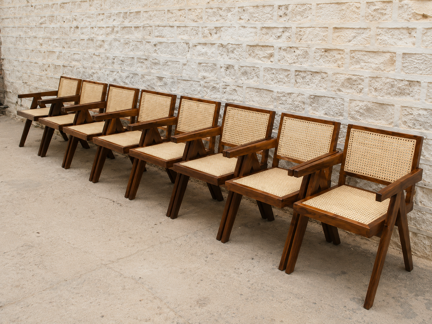 Aurelia Teak Wooden Cane Accent Chair