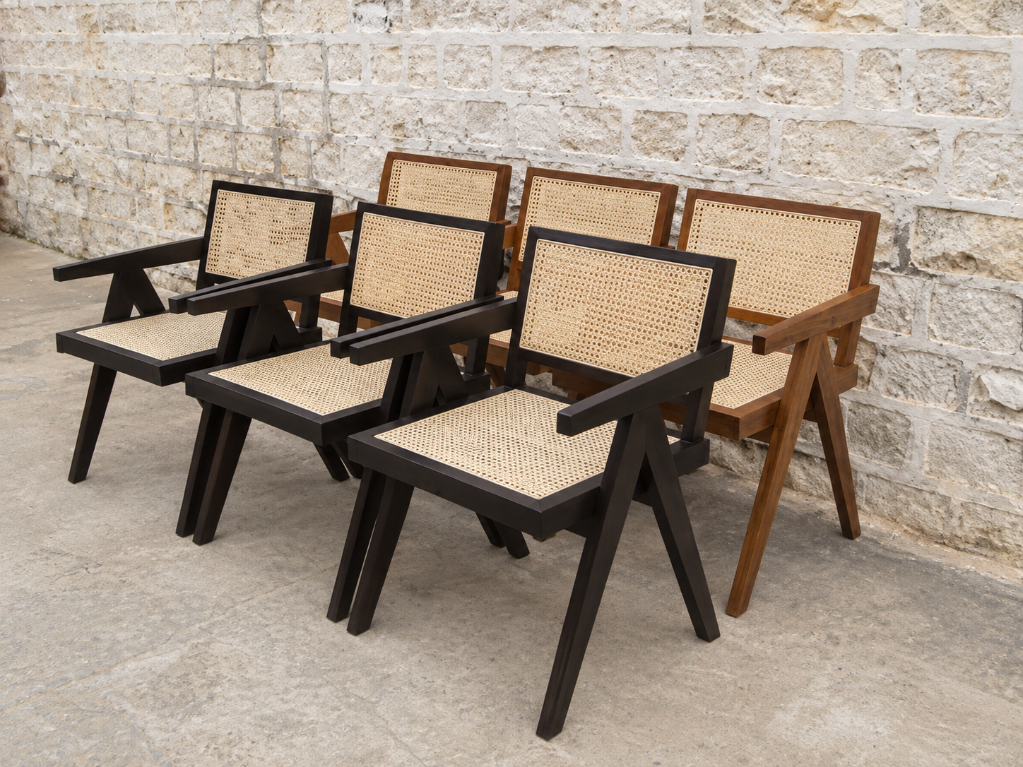Aurelia Teak Wooden Cane Accent Chair