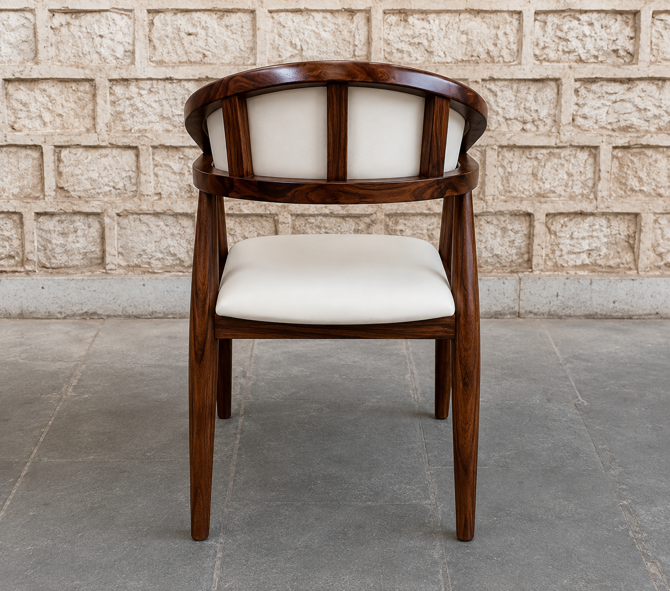 Aviano Curved Frame Solid Wood Arm Chair