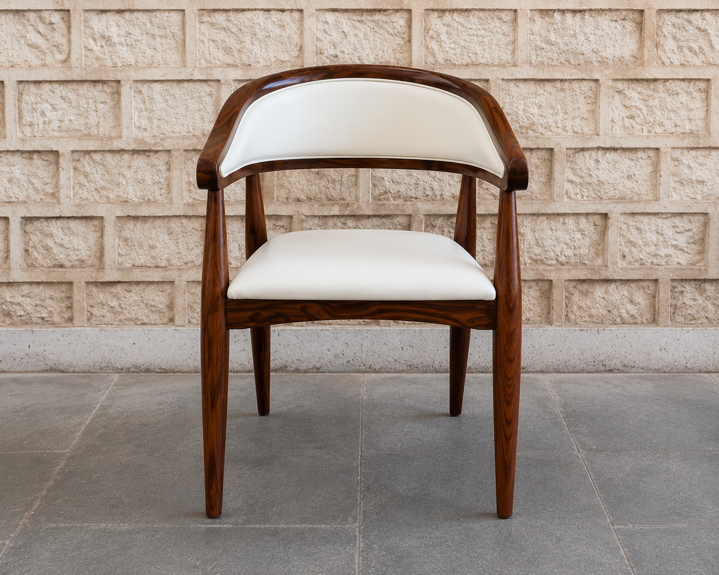 Aviano Curved Frame Solid Wood Arm Chair