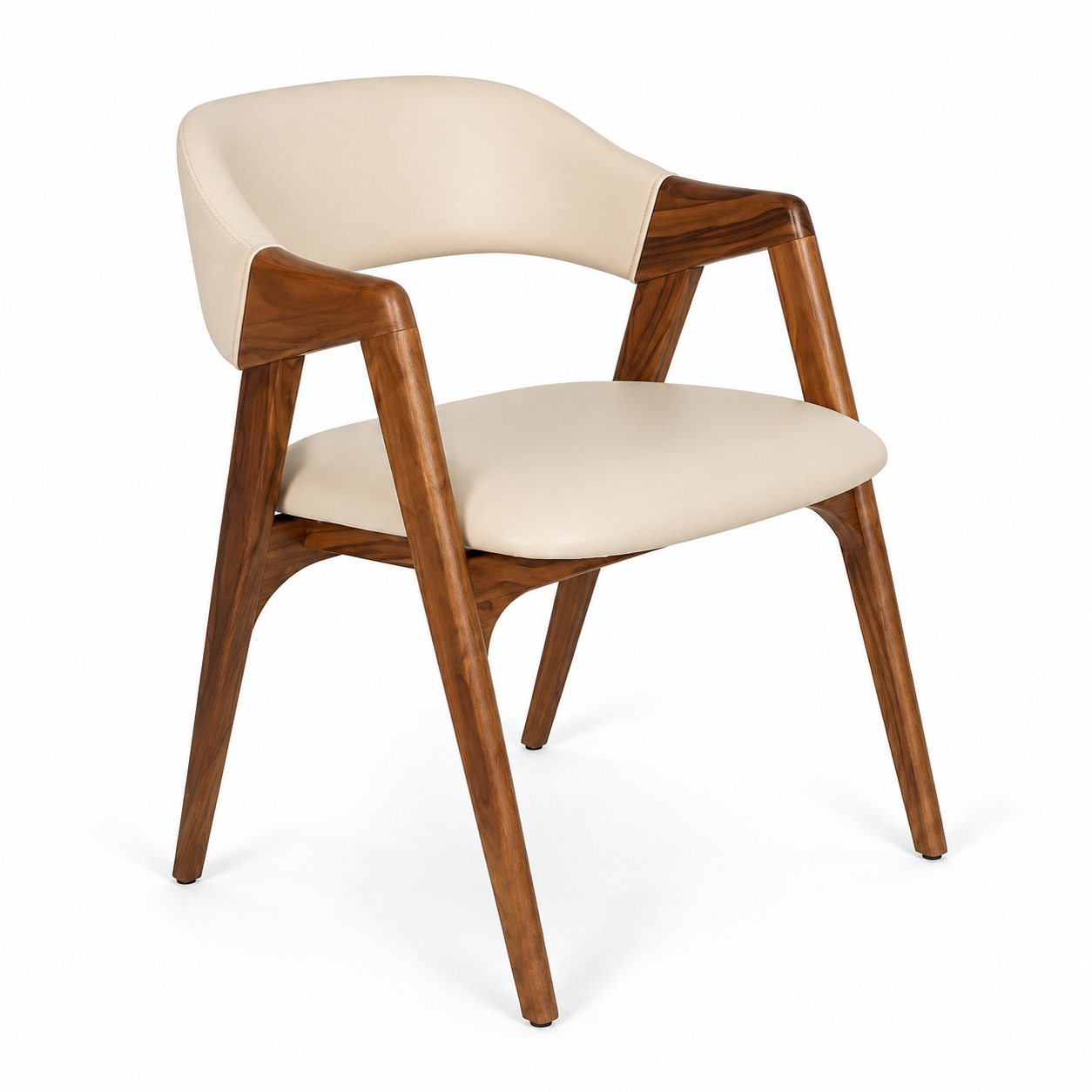Elara Modern Curved Back Wooden Dining Chair