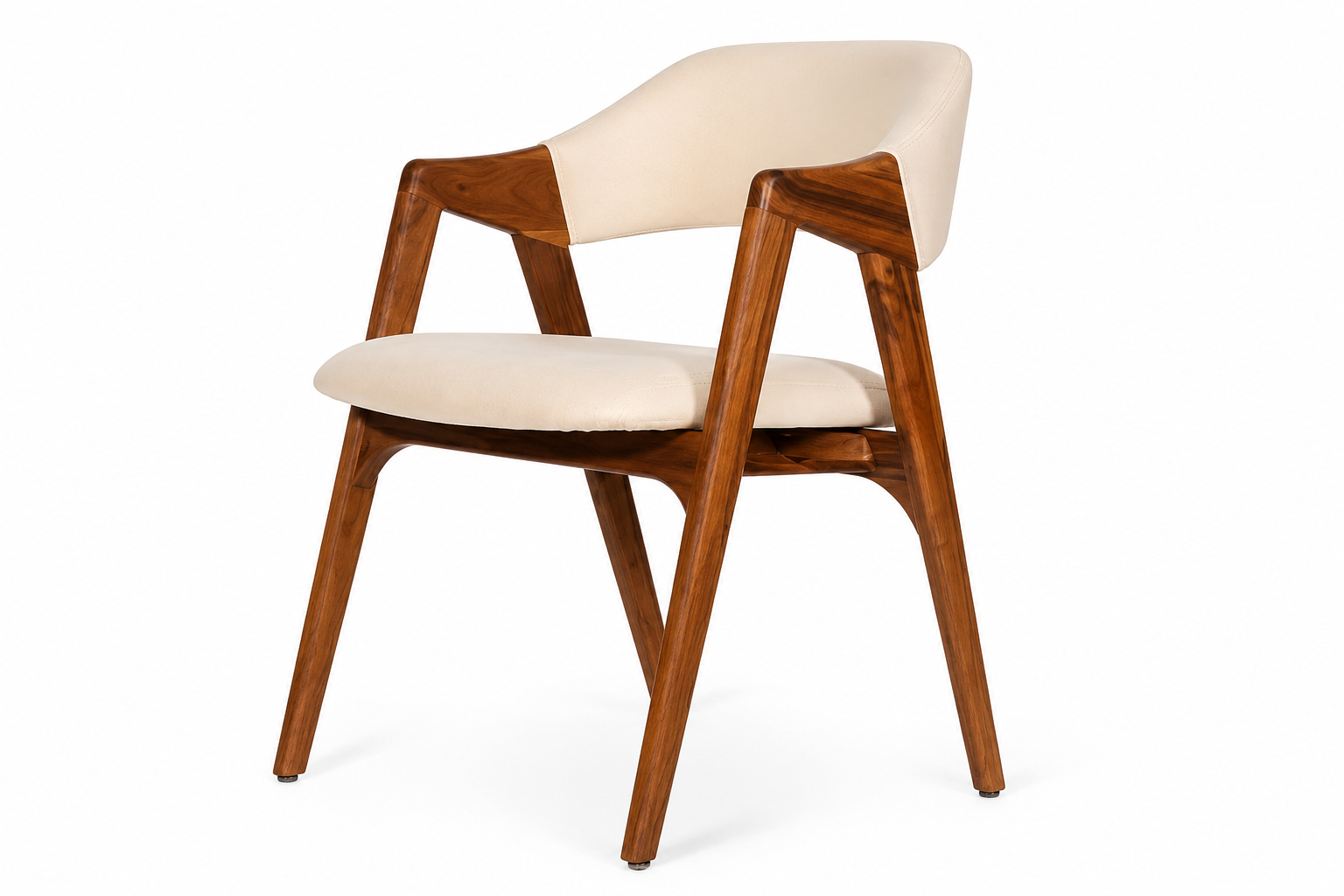 Elara Modern Curved Back Wooden Dining Chair
