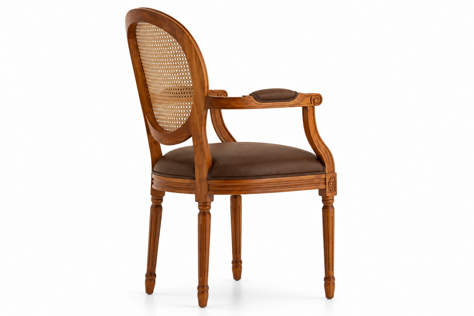 Bordeaux French Provincial Solid Wood Cane Chair