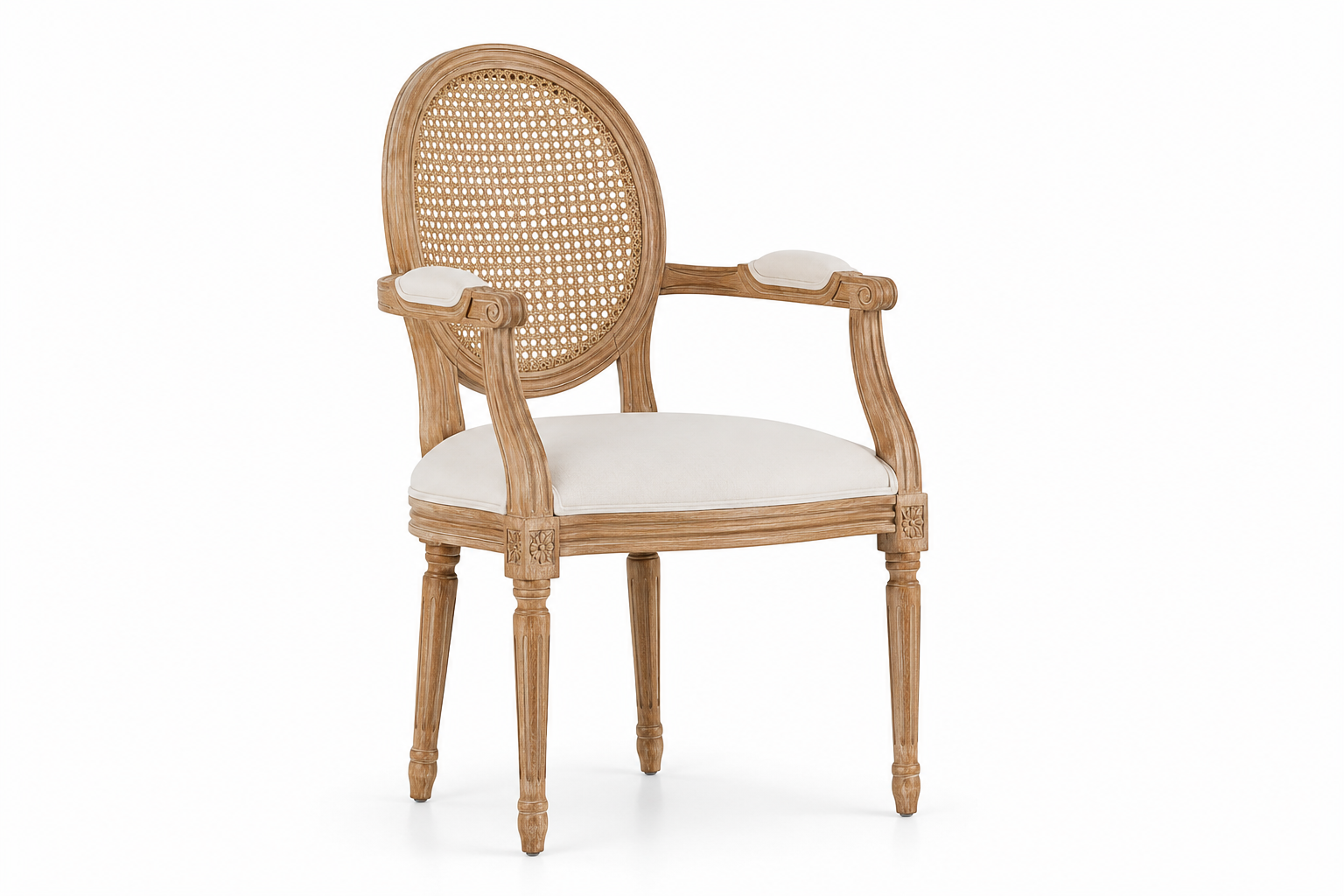 Bordeaux French Provincial Solid Wood Cane Chair