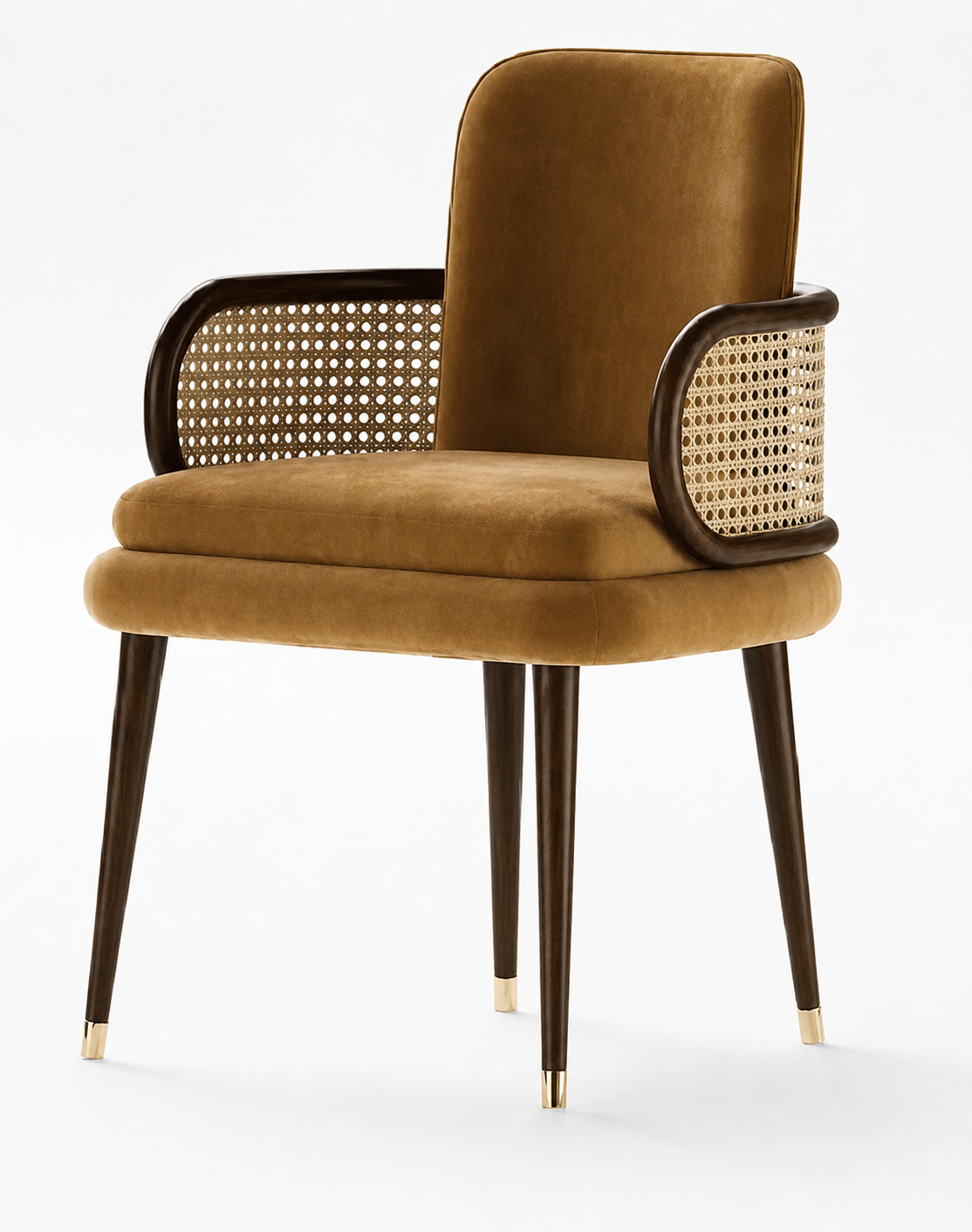 Marcell Velvet Cane Chair