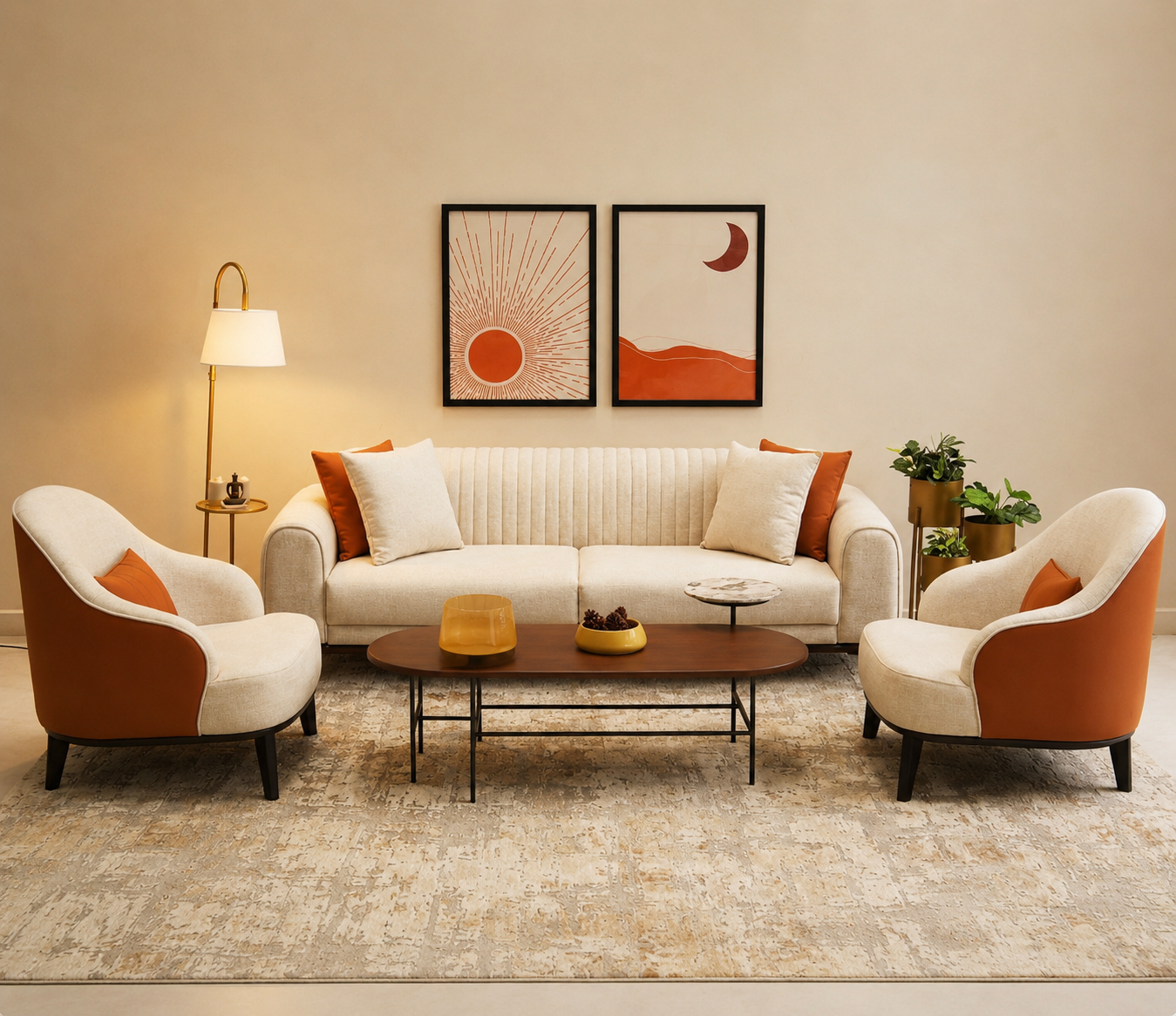 Valencia 3 Seater Sofa Set with 2 Armchairs