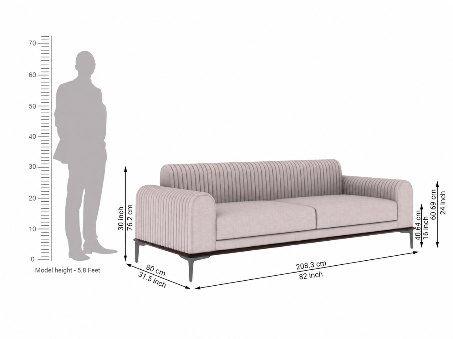 Valencia 3 Seater Sofa Set with 2 Armchairs