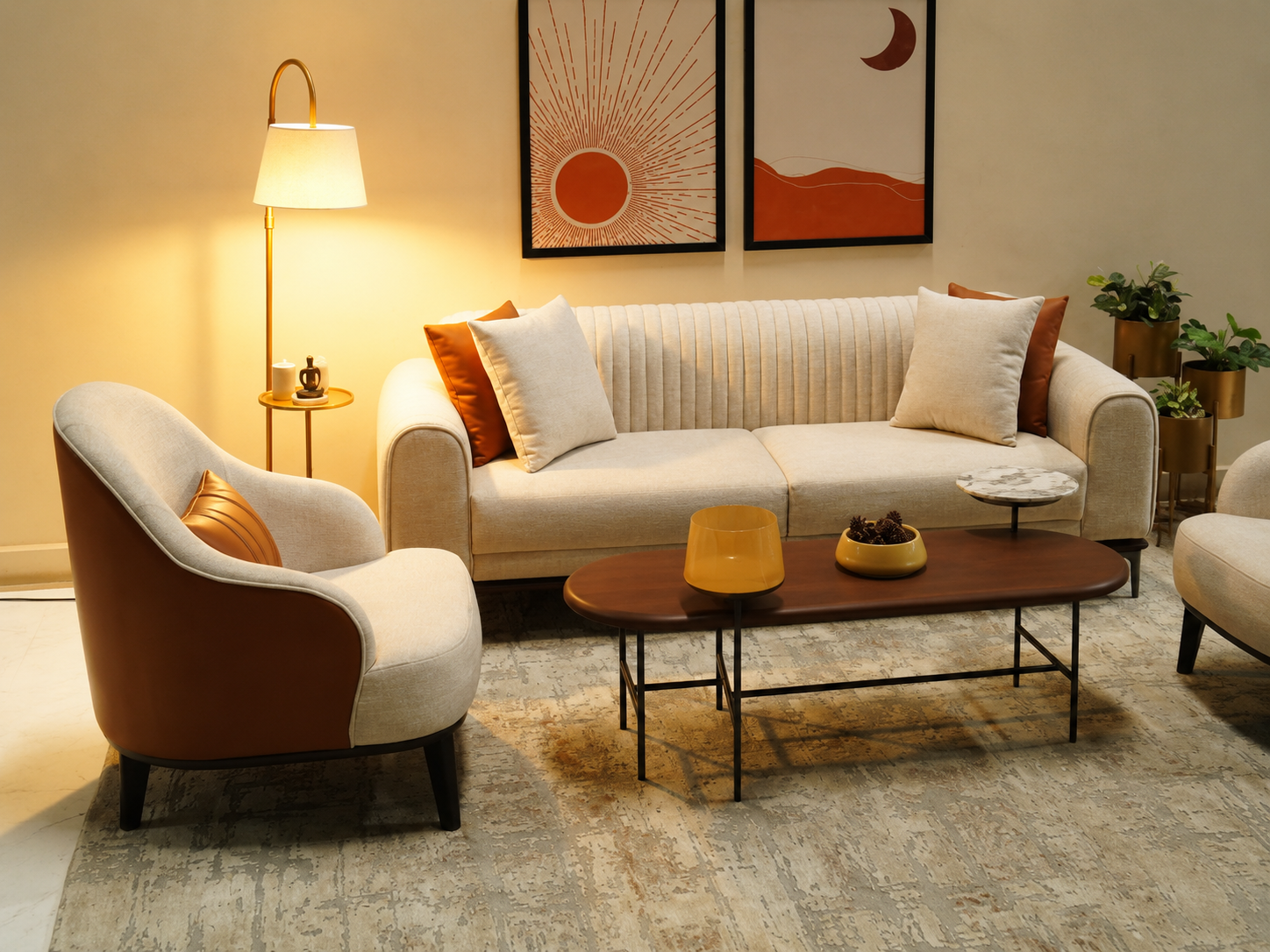 Valencia 3 Seater Sofa Set with 2 Armchairs