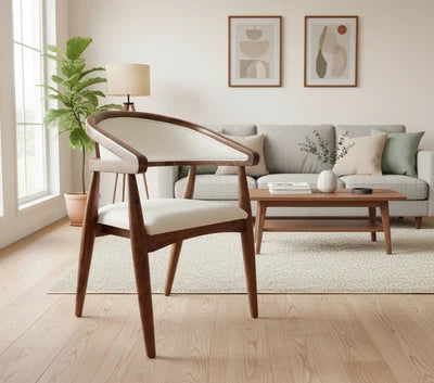 Aviano Curved Frame Solid Wood Arm Chair