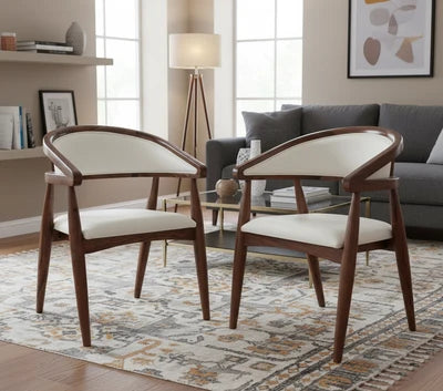 Aviano Curved Frame Solid Wood Arm Chair
