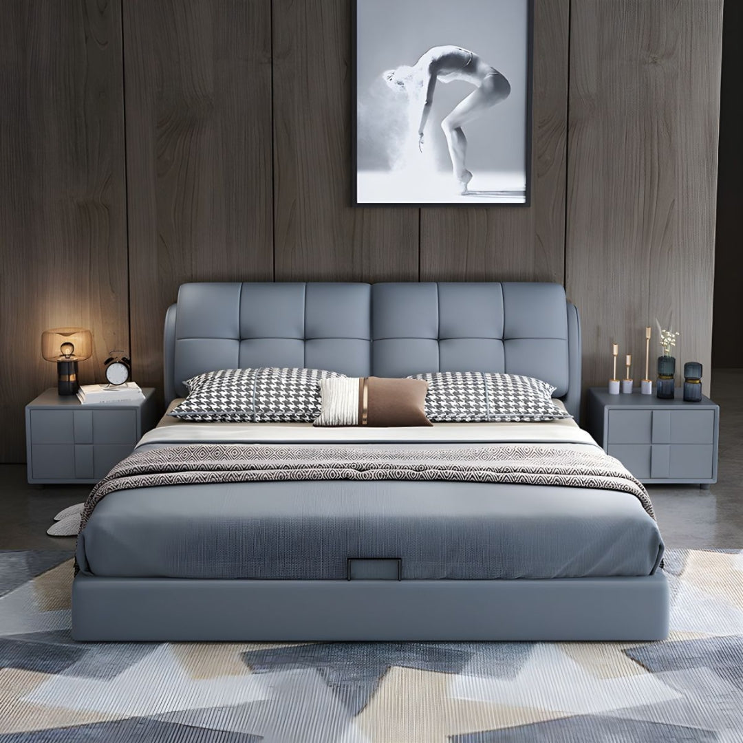 Serena Arc Curve Leather Upholstered Bed